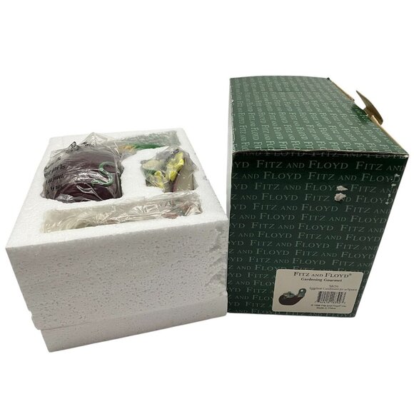 Fitz and Floyd Eggplant Condiment Jar with Lid and Spoon Collectible Serveware - Picture 2 of 16